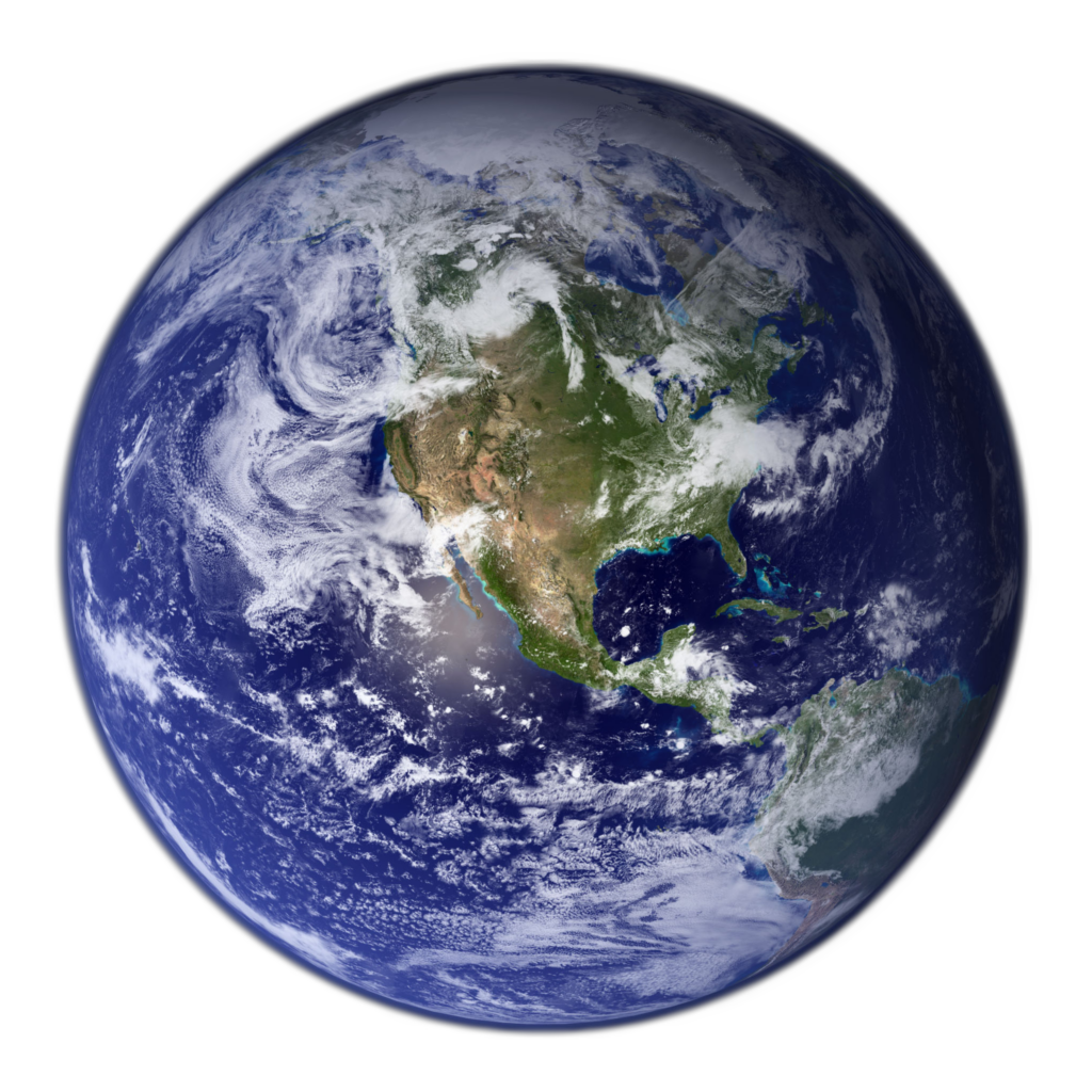 earth western hemisphere transparent background
